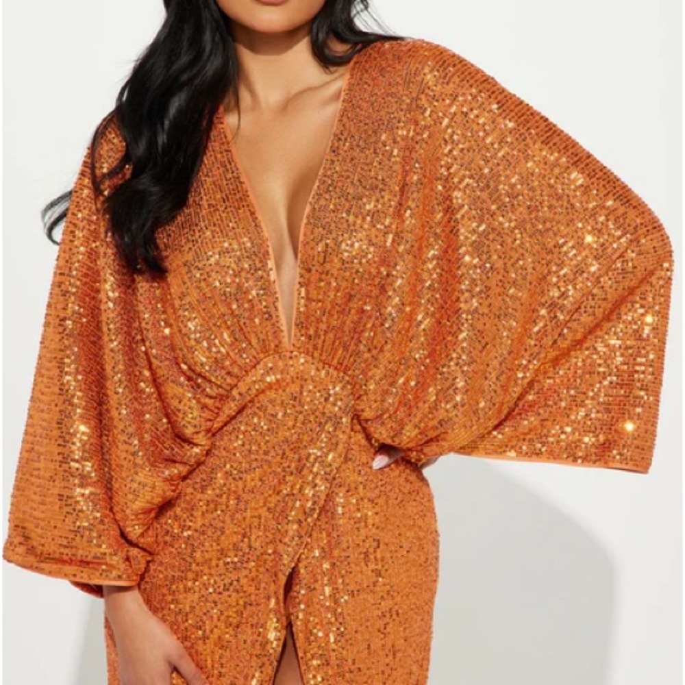 Susana Sequin Maxi Dress Rust-Pristine condition